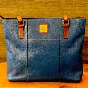 Dooney Bourke Leather Pebble Grain  Lexington in Blue